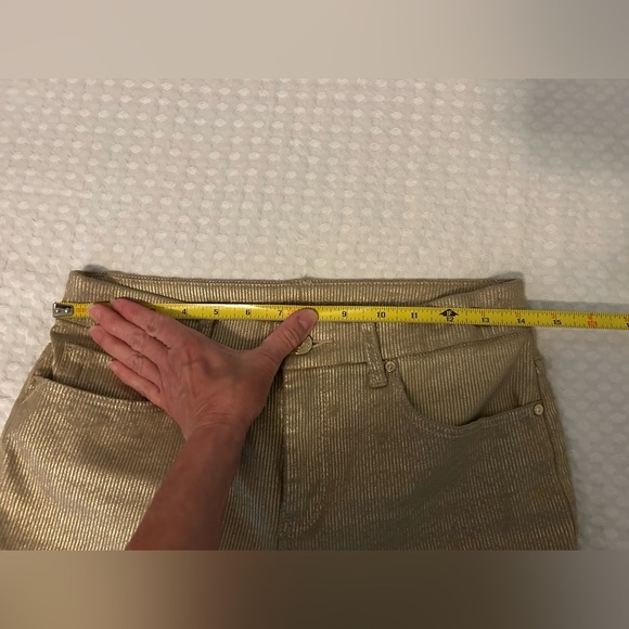 Chico’s sz 2-4 So Slimming Girlfriend Ankle gold coated jeans size 0R Chico’s sz - Picture 7 of 14